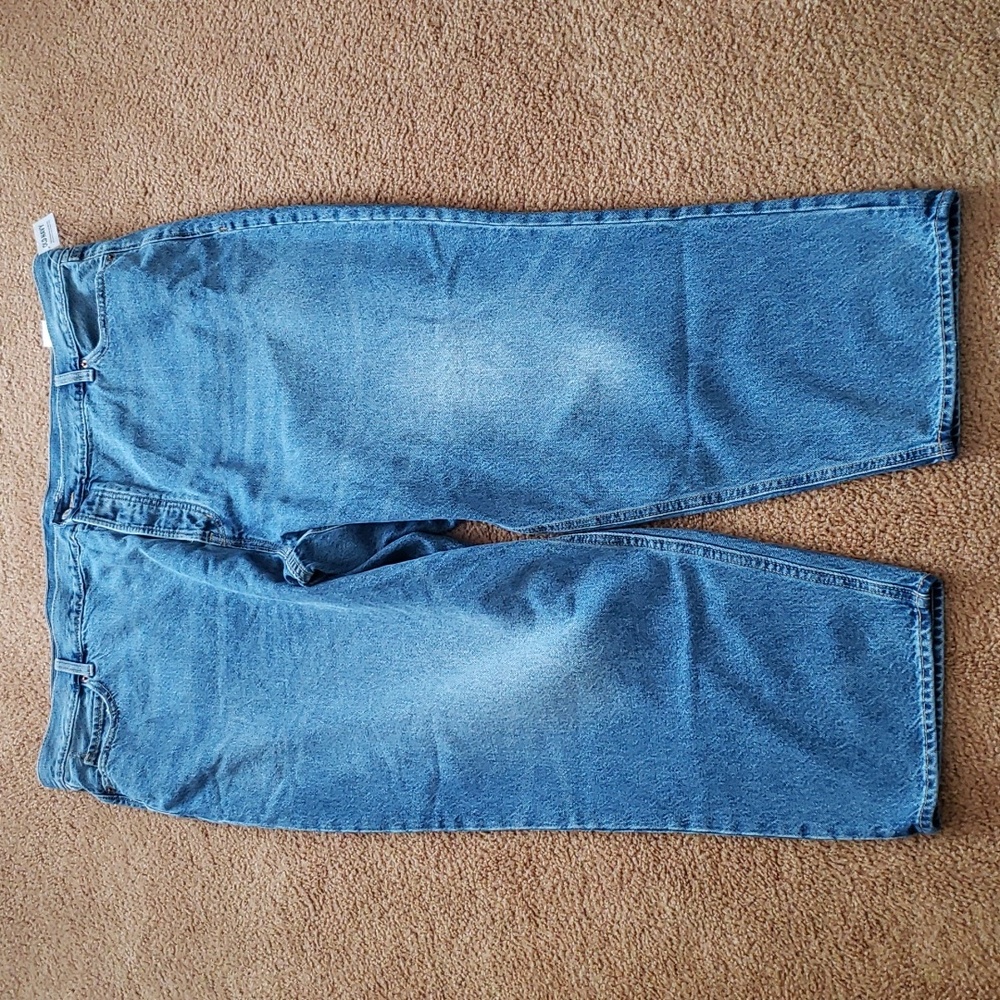 Extra High-Waisted Button-Fly Sky-Hi Straight Cropped Jeans - Size 26 - Picture 4 of 11